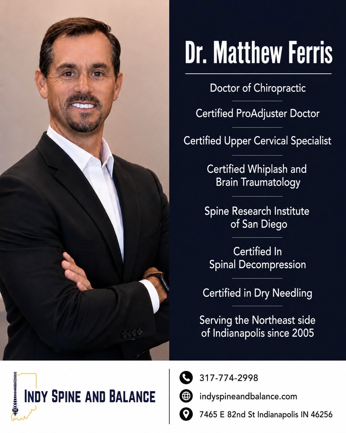 Dr. Matthew Ferris, Doctor of Chiropractic, with professional credentials